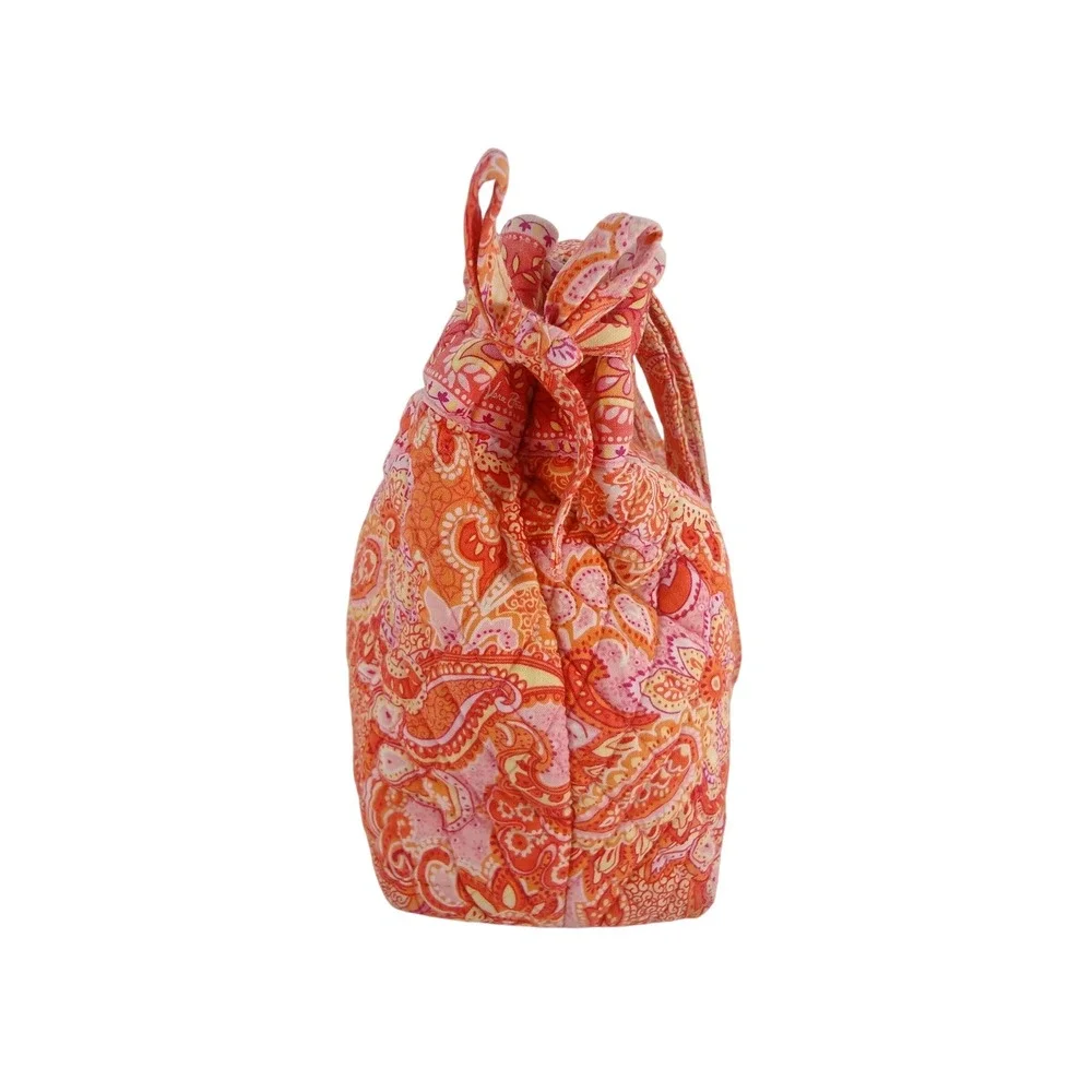 Vera Bradley Sherbert Paisley Quilted Cotton Tote Bag Orange Pink Yellow - Picture 5 of 8